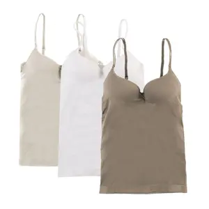 Women Camisole with Built in PADDED BRA Adjustable Spaghetti Strap