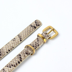 Ceinture pour femme à imprimé serpent, boucle dorée fine, style professionnel, accessoire de mode pour adulte - Product Image 2