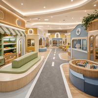 Equipo de Juegos Interior para Niños, Estructura de Juego Suave con Piscina de Pelotas Space Hive, Paneles de Actividades para Espacios Comerciales