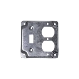 American standard 4 inch Square Industry Cover, Raised 1/2", 1 Duplex & 1 Toggle Switch