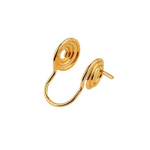 Clip-on <b>Earrings</b> Double-sided Mosquito Coil Design Gold And White Gold Pearl Studs For Non-pierced Ears Everyday Wear Unisex - Product Image 5