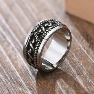 <b>Men's</b> Retro Vintage Jewelry Stainless Steel Braided Classis Finger <b>Rings</b> <b>for</b> <b>Men</b> - Product Image 2
