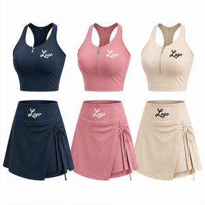 Conjunto Deportivo para <span class=keywords><strong>Mujer</strong></span>, Nuevo Modelo 2026, Cintura Alta, para Gimnasio, Yoga, Tenis, con Sujetador Deportivo de un Solo Hombro y Falda Transpirable Talla XL - Product Image 2