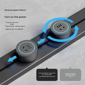 Douille de rail innovante à éclairage haut et bas avec prises universelles mobiles et rétroéclairage d'ambiance - Product Image 3