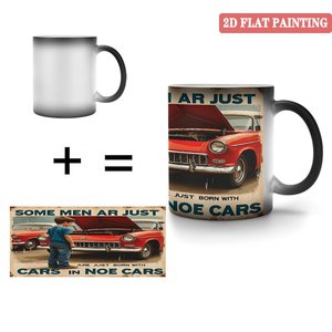 Mug en céramique noire givrée de 11 oz avec logo de marque personnalisé, changement de couleur activé par la chaleur - Product Image 4