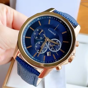 Nuevo Reloj Deportivo de Cuarzo para Hombre AX, Elegante y Moderno, Correa de Cuero de 22 mm, Esfera de Cristal de Zafiro, Caja de Acero Inoxidable, Visualización de Fecha - Product Image 1