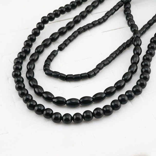 CB8133 Tiny Jewelry Beads Natural Black Coral Round Rice Drum Tube Beads