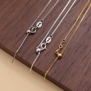 Collier de perles en argent sterling S925 avec petits trous, bracelet de chaîne universel de type aiguille, route à maillons <span class=keywords><strong>Chopin</strong></span> à travers le collier perlé - Product Image 1