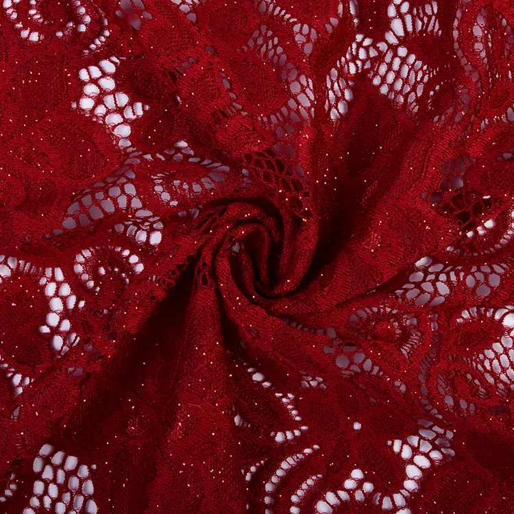 Kadınlar için yeni tasarım naylon Spandex elastan Rayon fransız pamuk dantel kumaş elbise