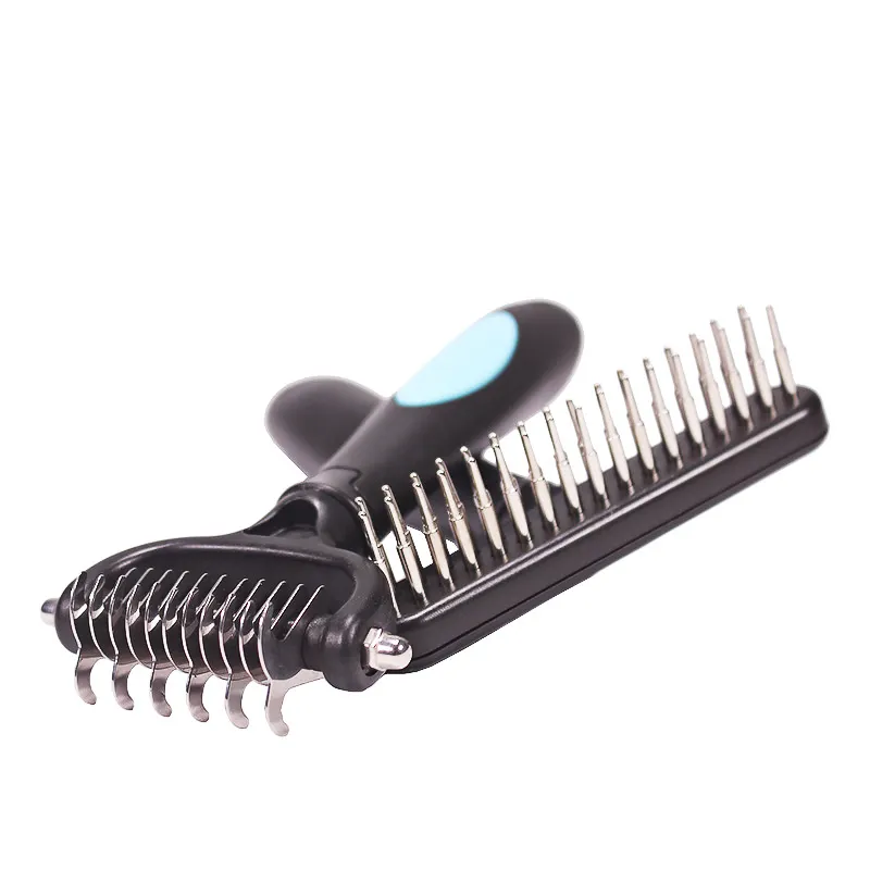 MS37 пользовательские ПЭТ открытый узел Грабли расческа-фурминатор для домашних животных волос щетка для ухода за волосами для удаления волос щетка