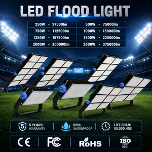 250W-2500W Waterproof 5 Year Warranty Outdoor Led <b>Flood</b> <b>Light</b> For Baseball Stadium Sports School Illumination Factory LED Lamp - Product Image 2