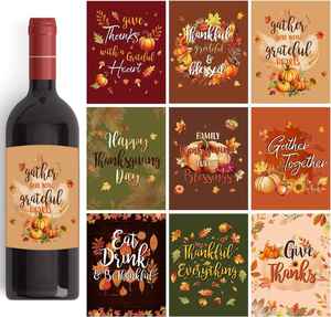 Etiqueta de Botella con Impresión Personalizada en Dorado, Etiqueta de Papel para Botella para Fiesta de Acción de Gracias, Decoraciones para Fiestas, Adhesivo Personalizado - Product Image 3