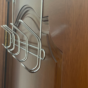 <strong>Chrome</strong> Iron Over <strong>Door</strong> <strong>Hooks</strong> Metal 5-10 Hangers Coat Hanging Rack Behind <strong>Door</strong> Over <strong>Door</strong> <strong>Hook</strong> for Hanging - Product Image 2