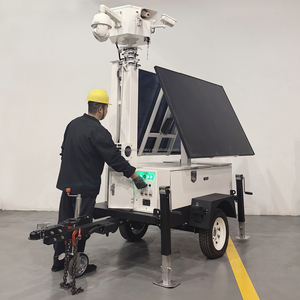SORNNE Torre di Sorveglianza <span class=keywords><strong>Mobile</strong></span> ad Energia Solare per Esterni, Rimorchio con Telecamera di Sicurezza CCTV Off-grid per 4G <span class=keywords><strong>5G</strong></span> - Product Image 4