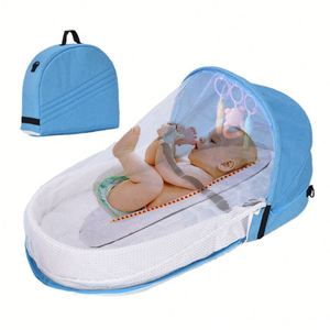 Lit pliant pour bébé nouveau-né avec moustiquaire intégrée, idéal pour les voyages en extérieur – Vente en gros - Product Image 1