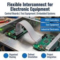 Câble plat flexible gris multi-contacts IDC pour contrôleurs de circuits imprimés et équipements électroniques, fabriqué sur mesure