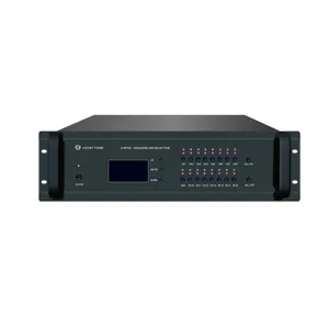 Digital PA controls 4x4 audio matrix with 16 loudspeaker outputs SPEAKER SELECTOR for public address system