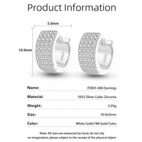 Boucles d'oreilles Dan Jewelry en argent sterling 925 pour femmes, pavé de zircone cubique 5A, style Huggie Hoop, pour usage quotidien, cadeau