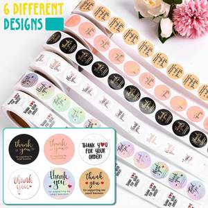 Pegatina Impermeable de 1 Pulgada con la Frase 'Gracias', Pegatina Resistente <span class=keywords><strong>a</strong></span> la Decoloración con su Propio Logotipo para Pequeñas Empresas - Product Image 1