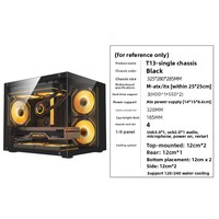 Boîtier d'ordinateur populaire Wanmisle T13 Vertical Sea View Room, châssis de bureau MicroATX avec panneau latéral en verre pour refroidissement DIY