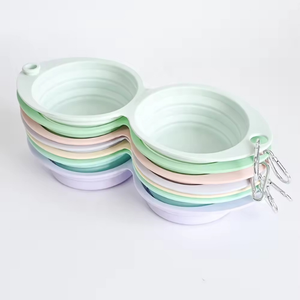 2-em-1 portátil aço cão comida tigela silicone gato e cão dobrável anti-derramamento macio mordida-resistente ao ar livre viável - Product Image 4
