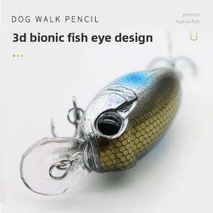 Señuelo artificial flotante Xiaomi ABS impreso con anzuelos, tipo rocker de lengüeta larga, para microobjetos pequeños y gordos, para pesca de lubina y pez boca grande - Product Image 4