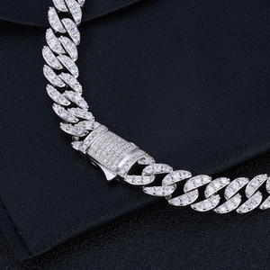 Bespoke <b>Solid</b> Gold Finished VVS Setting 9mm 1-Row Cuban Moissanite <b>Bracelets</b> 925 <b>Silver</b> Street Fashion Iced Supplier ODM B2B - Product Image 3