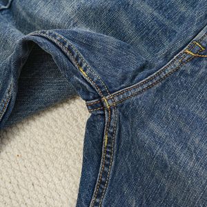 15 oz Klasik Amerikan Vintage Düz Paça Pantolon Ağır Sonbahar Selvage Denim Nostaljik Mavi Yıkanmış Kot Pantolon Günlük Selvage Denim Kot Pantolon - Product Image 3