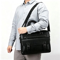 Sac à bandoulière pour homme en cuir PU anti-usure, personnalisé et tendance, pratique pour les réunions d'affaires et les voyages en plein air