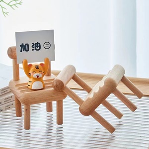 Solid Wood Tablet Stand <b>Mini</b> Chair Desktop Phone Holder Creative Wooden Base For Tablet <b>PC</b> Stands - Product Image 3
