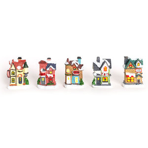 Nouvelle décoration de fenêtre de maison miniature lumineuse de Noël transfrontalière, petite maison en résine pour décoration de Noël, petit cadeau - Product Image 5