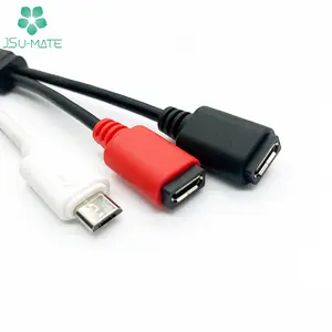 Usb Splitter Cable Android Y Splitter Multi Micro USB Male-Female Charger Power Extension Cable 2 In 1 Micro USB Female Cable