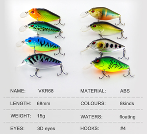 ชุดเหยื่อล่อปลา VKR68แบบลอยน้ำได้เหยื่อล่อแบบลอยน้ำได้สำหรับนักดำน้ำตื้นปรับแต่งได้เต็มรูปแบบ - Product Image 2