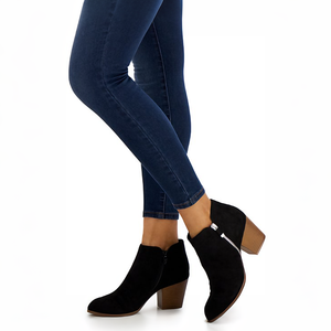 High Quality <strong>Women's</strong> Suede <strong>Ankle</strong> <strong>Boots</strong> Chunky Block <strong>Low</strong> <strong>Heel</strong> Vintage Tie Knot Booties Shoes <strong>With</strong> Side Zipper - Product Image 5