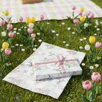 Papier de soie enduit de résine anti-graisse à motif de tulipes de Pâques, 17 g/m², pour le quilling, l'art, la couverture de journal fait main, le découpage et l'artisanat