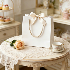 Custom Luxury Paper <strong>Gift</strong> <strong>Bag</strong> with Ribbon Bow, <strong>Personalized</strong> Logo Printed Shopping <strong>Bag</strong> for Wedding, Corporate <strong>Gift</strong> Packaging - Product Image 3
