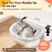 Lit de bureau pour chat, hamac en peluche pour chat, pliable, à clipser sur le bureau, adapté à divers ordinateurs de bureau