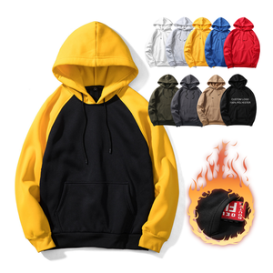 Pull à capuche personnalisé OEM, design bicolore, coloré, à plusieurs couleurs, personnalisé, uni, deux tons, noir et jaune - Product Image 4