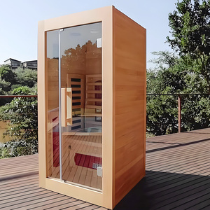 Mini Stanza Sauna Moderna a Vapore Secco Portatile in Legno Massello di Hemlock Vasche Spa Potenza 6kW Stanza per Sudorazione e Massaggi da Giardino con Telecamera Nascosta - Product Image 3