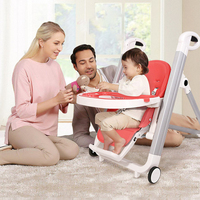 Chaise haute moderne pliable Bb Design pour l'alimentation et la repasation des bébés avec 4 roues Silla De Alimentacin Para Bebs
