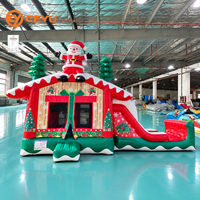 Château gonflable de Noël Ceyu avec toboggan, en PVC commercial, thème Père Noël, pour enfants, idéal pour les fêtes et événements, fournisseur de location