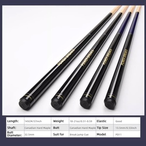 Taco de billar Jianying PD-11 para salto y golpeo, de 3 piezas, con punta de 13.5mm y eje de arce canadiense - Product Image 3