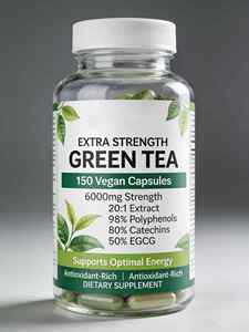 Capsule di Estratto di Tè Verde di Alta Qualità, 95% Polifenoli, 75% Catechine, 50% EGCG - Product Image 1