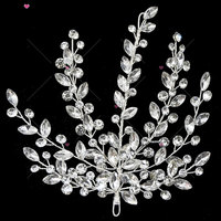 WHD-069 haute qualité à la main mode strass patchs de mariage pierres claires avec motif en métal argenté pour la décoration de vêtements