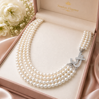 Collier ras du cou à plusieurs rangs avec perles JJ, style statement, pour femmes, cadeaux de fête, bijoux en gros, pour les membres du groupe Society Jack and Jill 1938