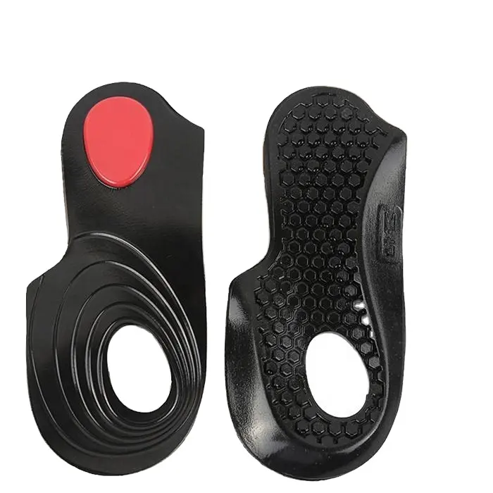 Corretor de silicone para pés ortopédicos com suporte de arco e recurso de massagem 3/4 Longitudinárias palmilhas ortopédicas