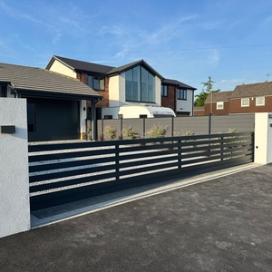 Cancello Scorrevole in Alluminio di Alta Qualità da 6 Piedi con Recinzione a Battente e Servizio di Modellazione 3D per Casa - Product Image 1