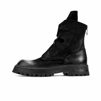 Bottes d'hiver mi-mollet en cuir pleine fleur de vache, antidérapantes, pour l'extérieur, style rétro, mode, moto, jeunesse, travail, vente en gros fabricant