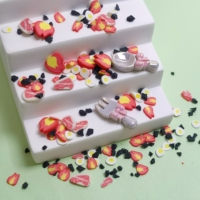Mélange de confettis et de tranches pour slime DIY et loisirs créatifs, motifs Feu d'artifice, Pêche, Œuf, Résine, Cuillère, Fourchette, Breloques, Argile polymère