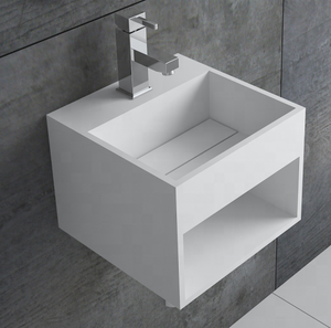 Artificiale della parete bacino di vanità bagno bianco lavello disegni acrilico solido superficie <span class=keywords><strong>a</strong></span> mano lavabo - Product Image 1